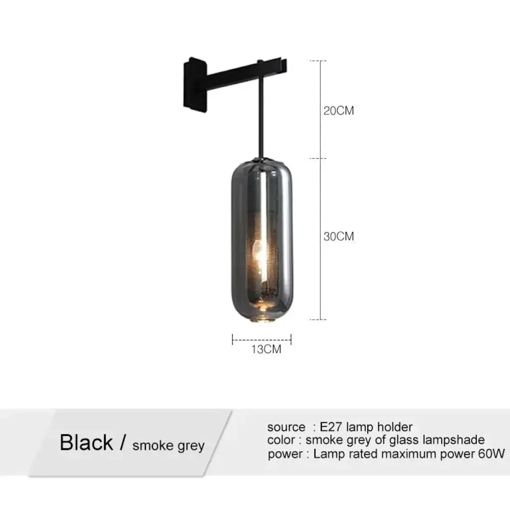 Nordic Modern Decor Glass Lampshade for Bedroom Study Room Stairs Art Wall Lamp