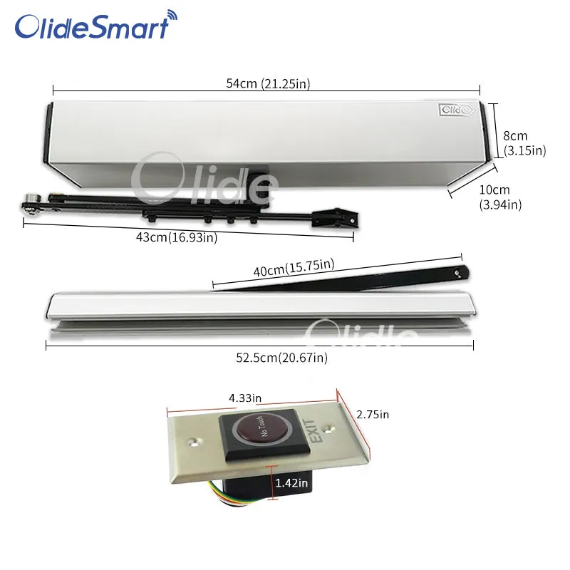 Olide-120B No Touch Automatic Door Opener with 2pcs Hardwire Hand Sensor Switches