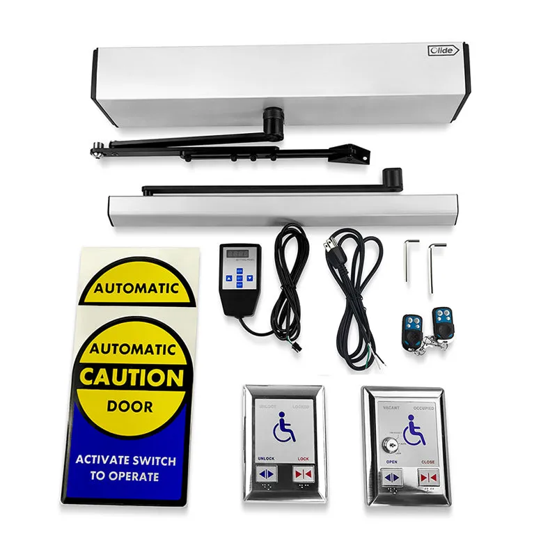 Olide Automatic Handicap Door Operator with Toilet Push Switches, Commercial Swing Door Opener for Disabled