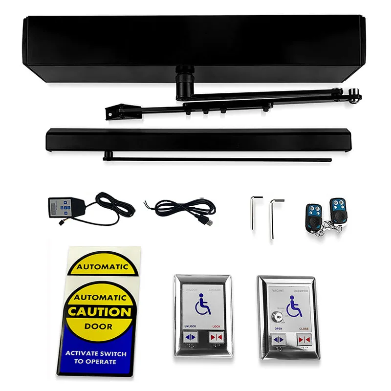 Olide Automatic Handicap Door Operator with Toilet Push Switches, Commercial Swing Door Opener for Disabled
