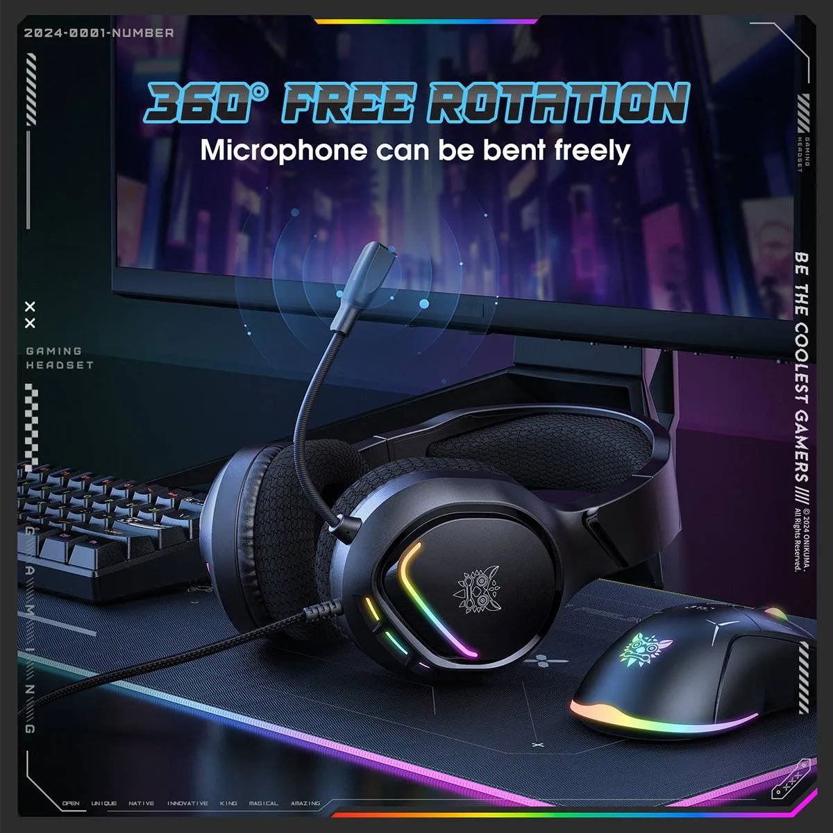ONIKUMA X31 RGB Light Wired Gaming Headset
