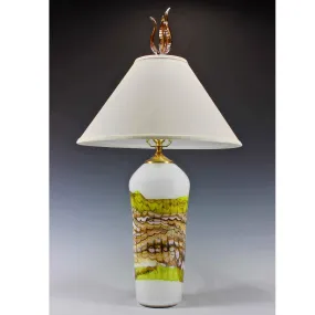 Opal Cylinder Table Lamp by Gartner Blade Art Glass