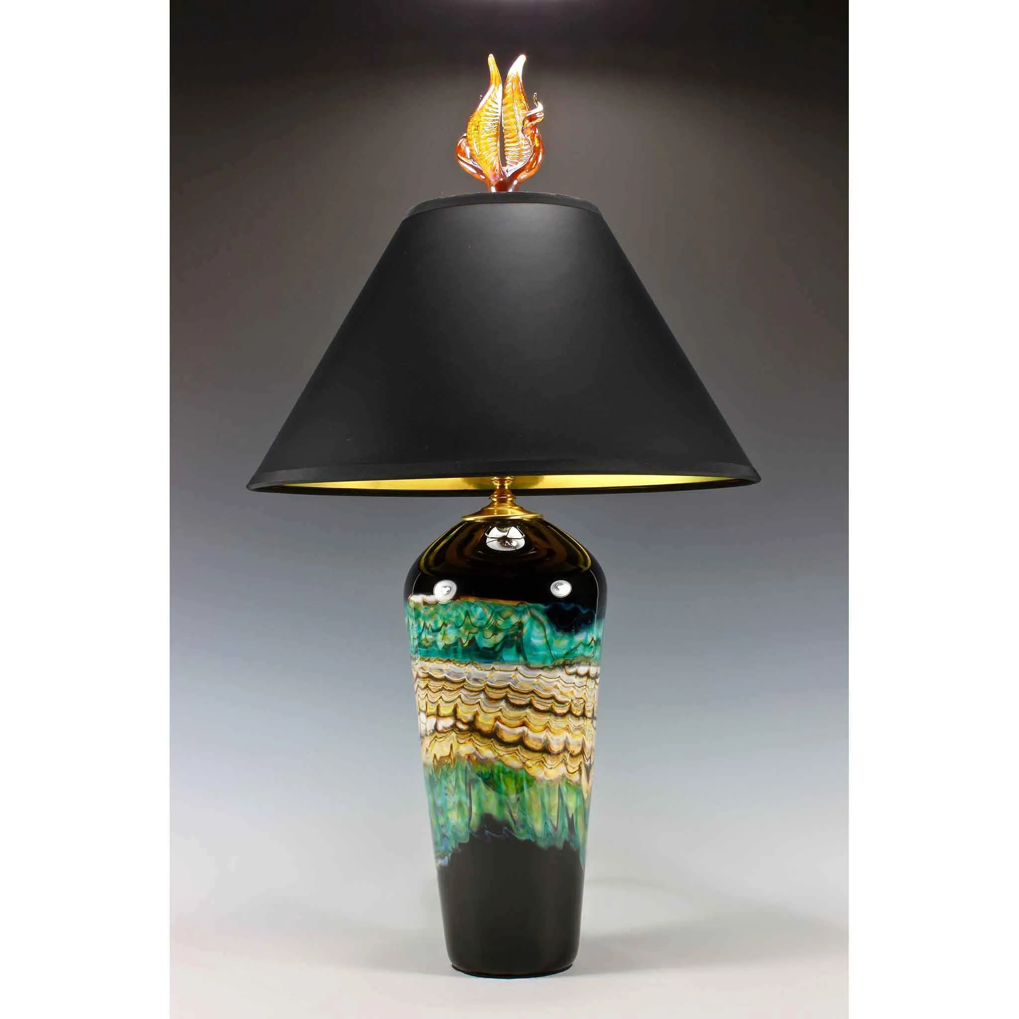Opal Table Lamp by Gartner Blade Art Glass