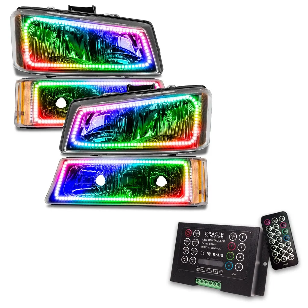 Oracle LED Headlight Halo Kit Chevy Silverado (2003-2006) [Square] Multicolored