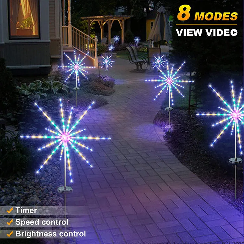 Outdoor Lawn Solar LED Waterproof Meteor Firework Light