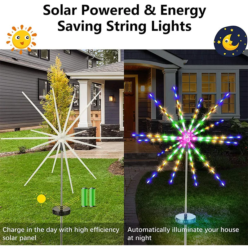 Outdoor Lawn Solar LED Waterproof Meteor Firework Light