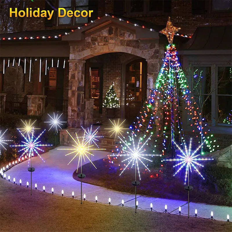 Outdoor Lawn Solar LED Waterproof Meteor Firework Light