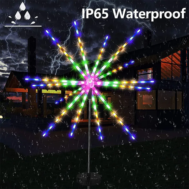 Outdoor Lawn Solar LED Waterproof Meteor Firework Light