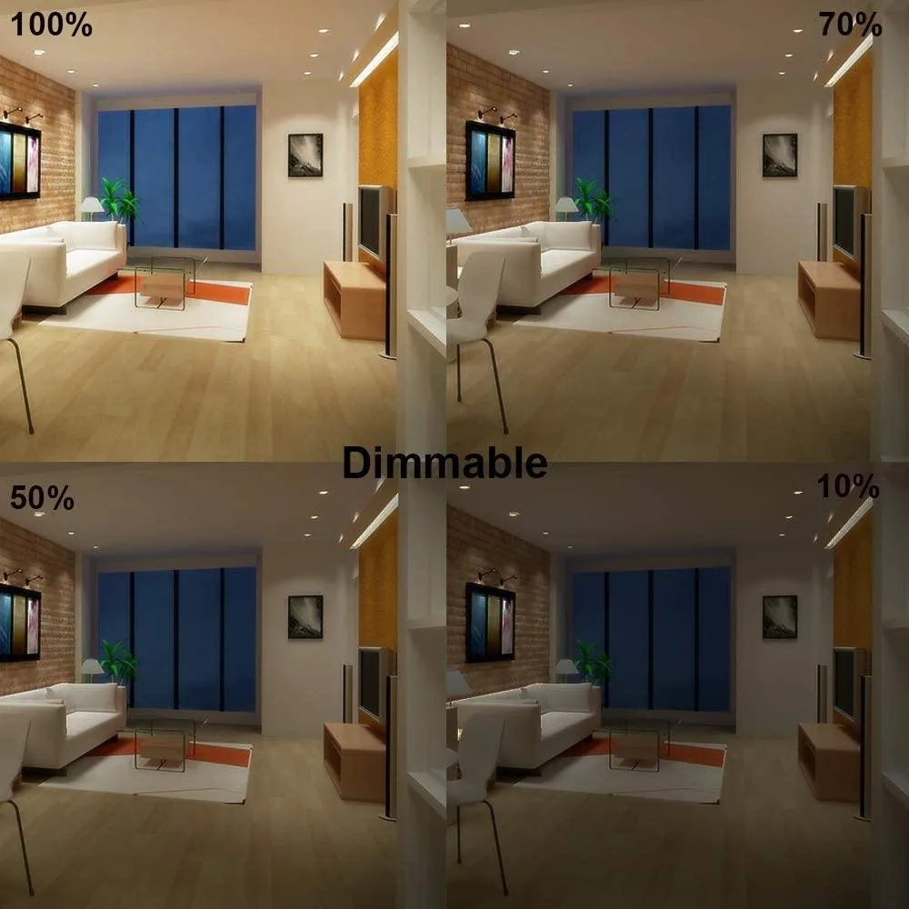 Pack of 10 units, Dimmable LED GU10, 7W Equivalent to 50W Halogen Bulbs, 3000K Warm White, 500Lm, Controlled by LED Dimmer Switch, Perfect for Home Use