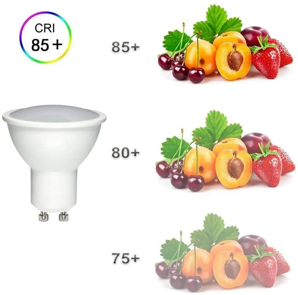 Pack of 10 units, Dimmable LED GU10, 7W Equivalent to 50W Halogen Bulbs, 3000K Warm White, 500Lm, Controlled by LED Dimmer Switch, Perfect for Home Use