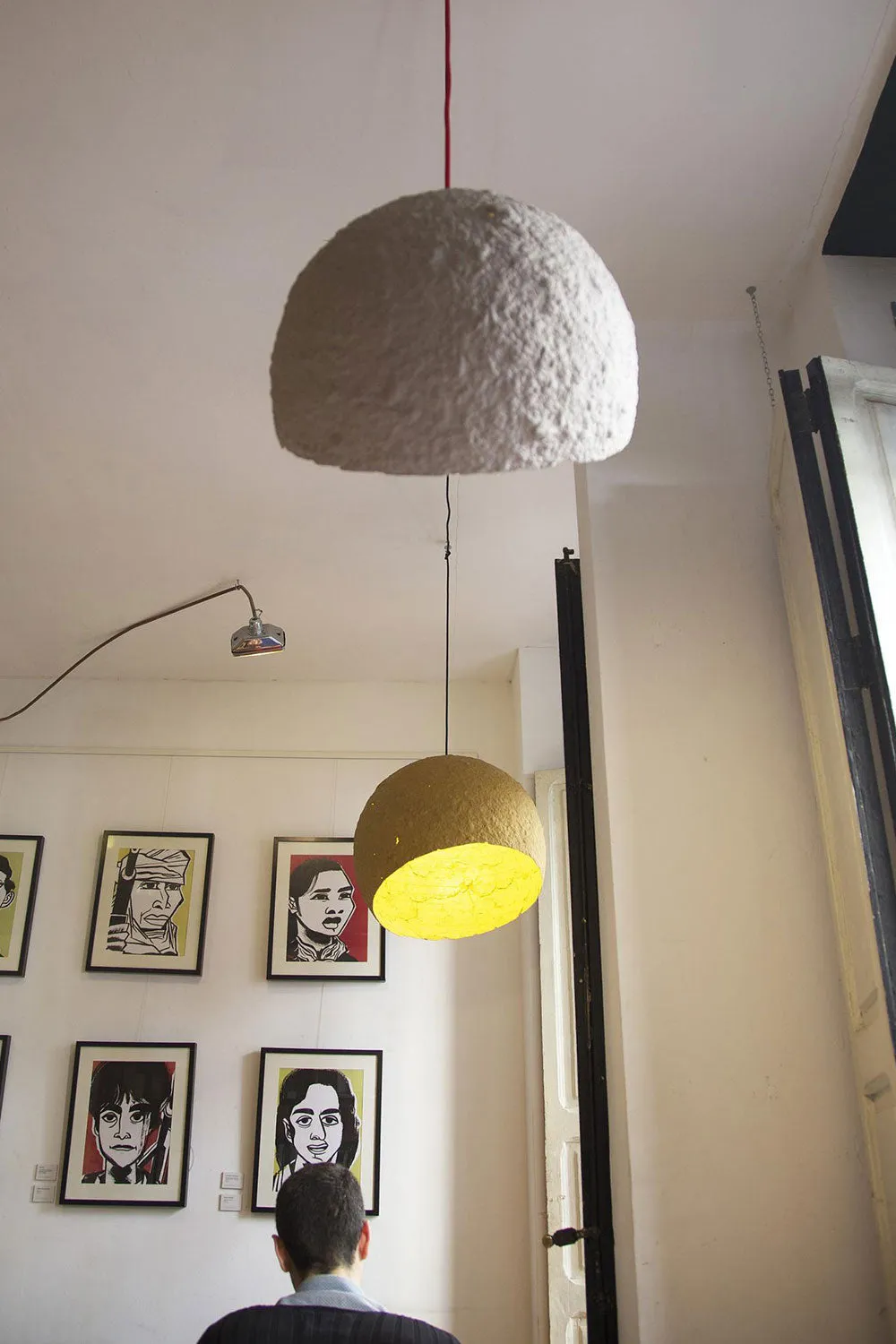 Paper mache Globe lamp