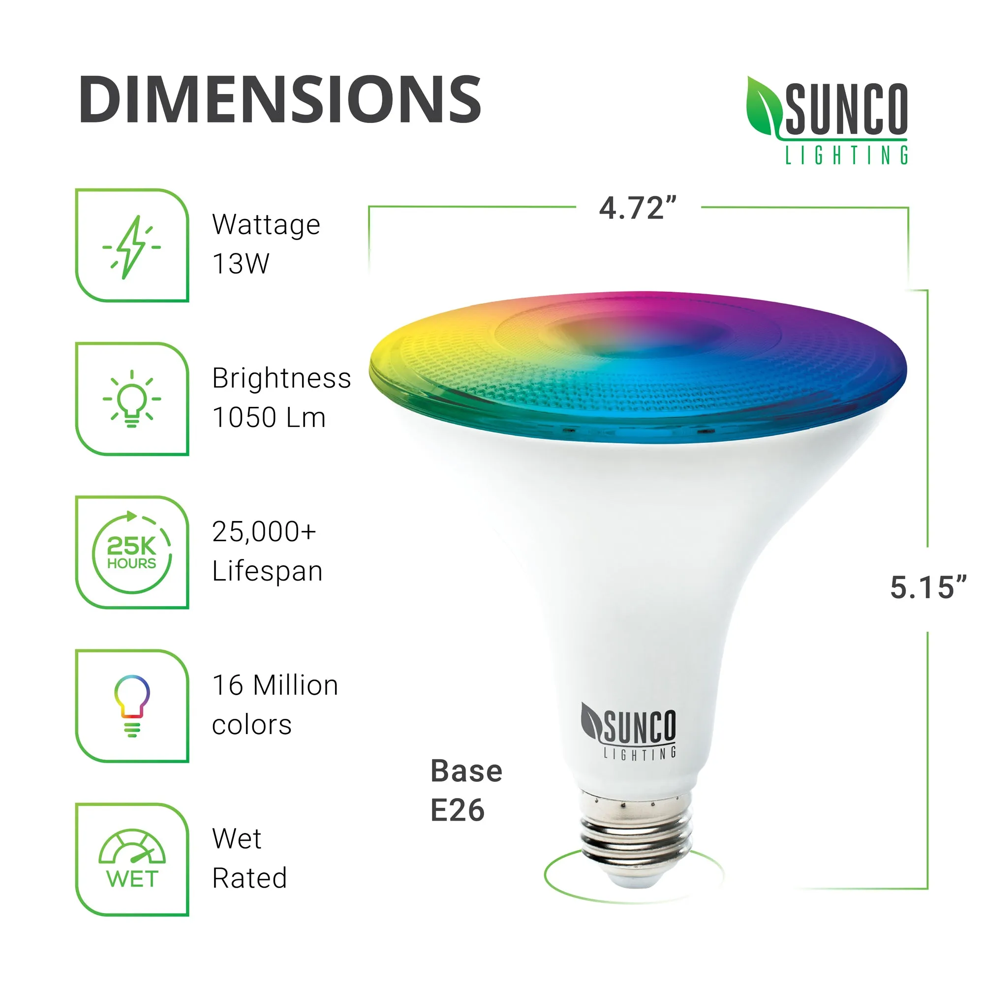 PAR38 LED Smart Bulb, WiFi, 1050 Lumens