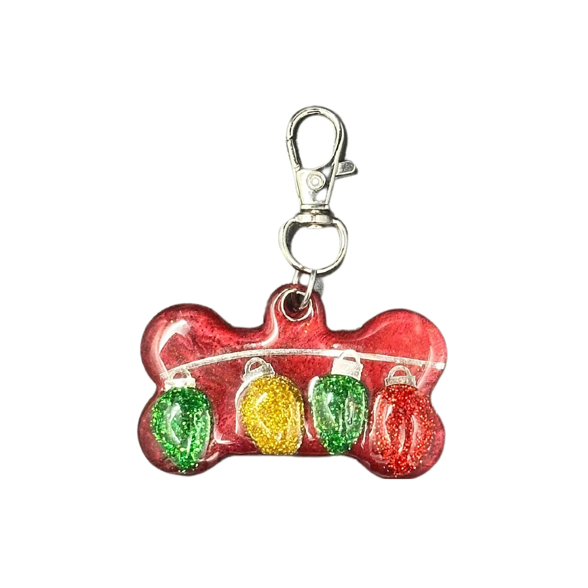 Pet ID Tag: Christmas Bulbs Smart QR Pet ID Tag for Cats & Dogs
