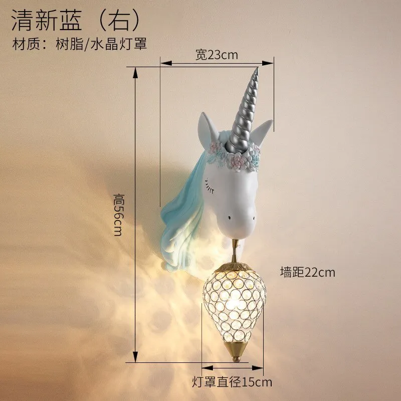Pink Unicorn LED Wall Lamp for Girls' Bedrooms