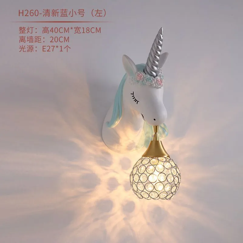 Pink Unicorn LED Wall Lamp for Girls' Bedrooms