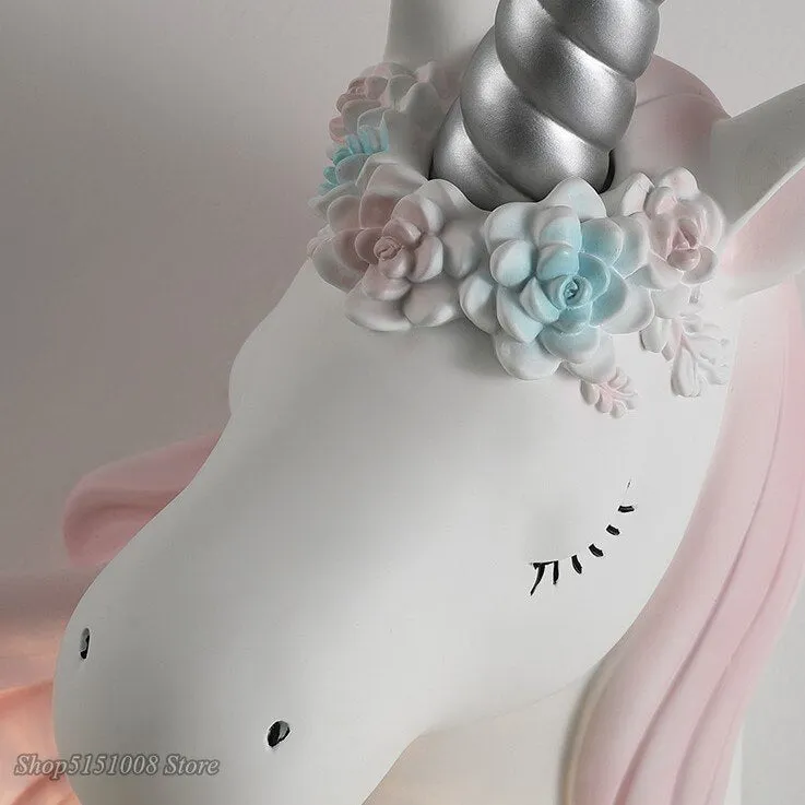Pink Unicorn LED Wall Lamp for Girls' Bedrooms
