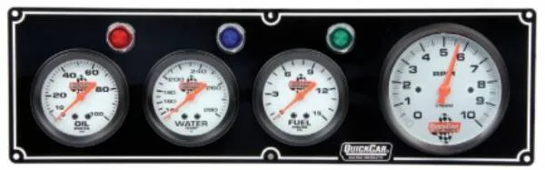 QuickCar 3-1 Gauge Panel w/ 3-3/8" Tach - OP/WT/FP