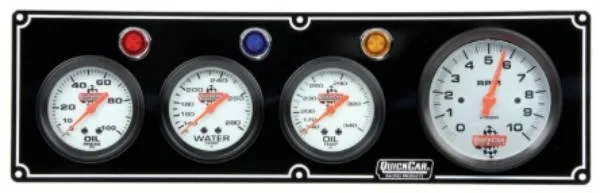 QuickCar 3-1 Gauge Panel w/ 3-3/8" Tach - OP/WT/OT