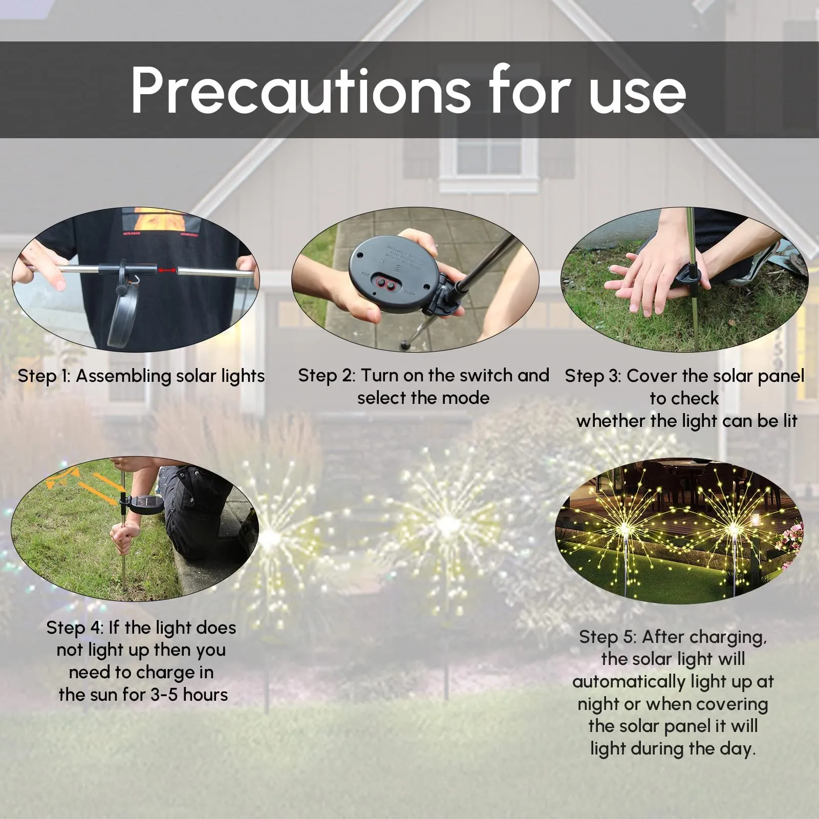 Quntis 200 8Models LED Christmas Solar Firework Lights, Outdoor Holiday Yard Garden Decorations, Lawn Lights for Christmas and New Year Decor