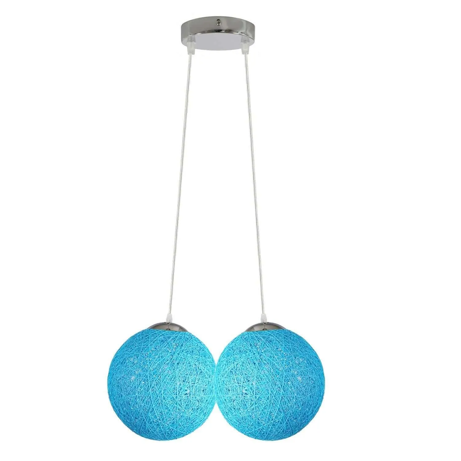 Rattan Wicker Globe Pendant Light - 7 Colours