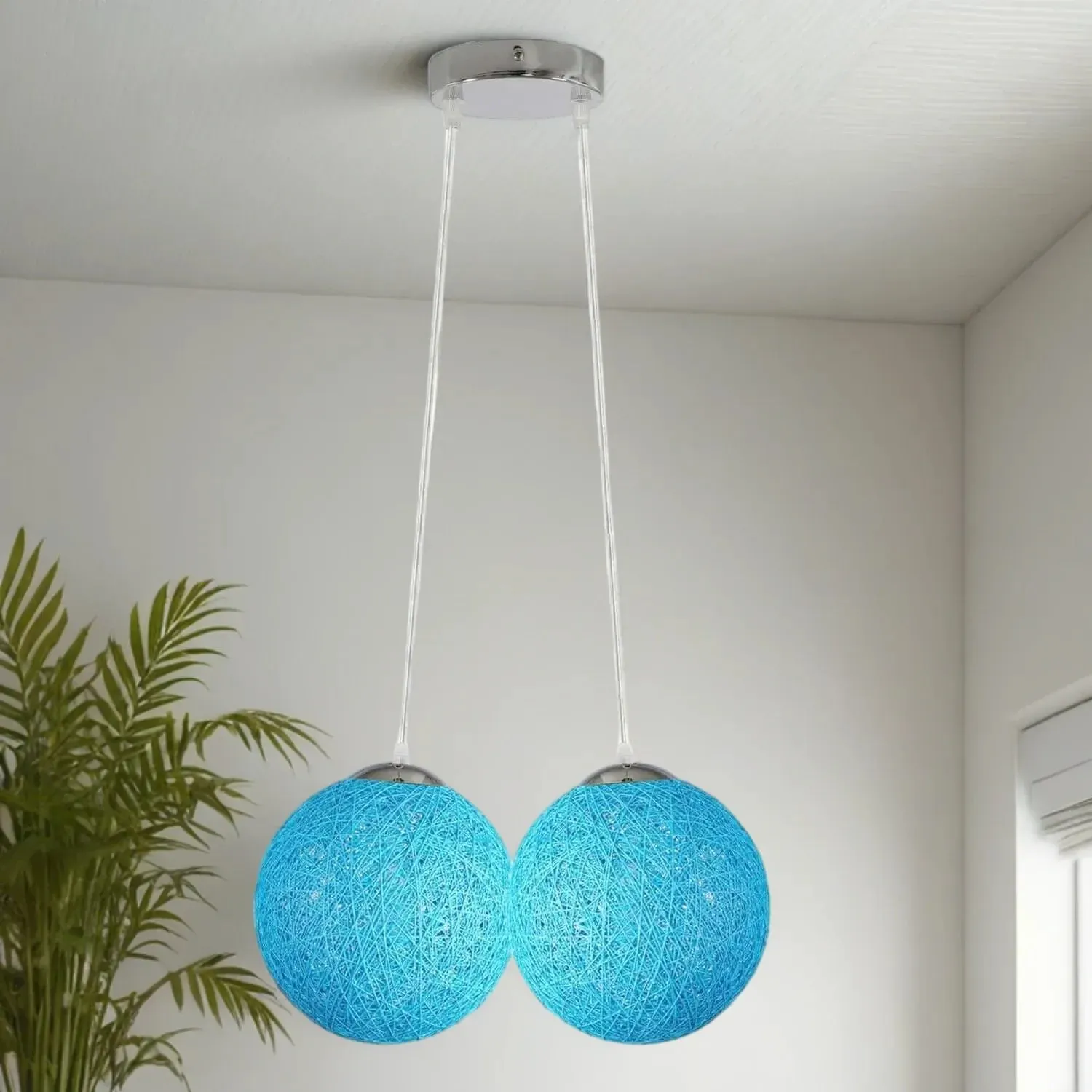 Rattan Wicker Globe Pendant Light - 7 Colours