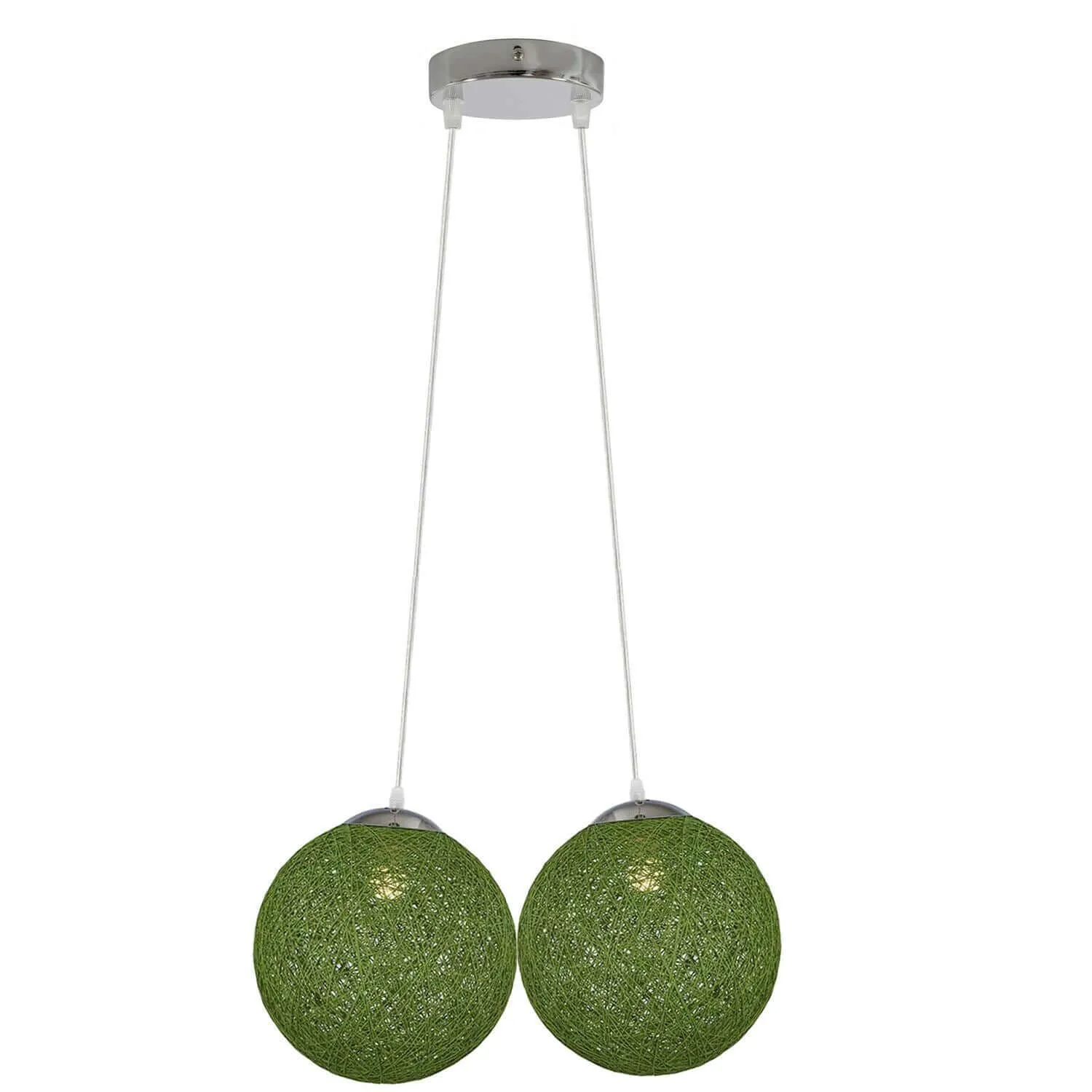 Rattan Wicker Globe Pendant Light - 7 Colours