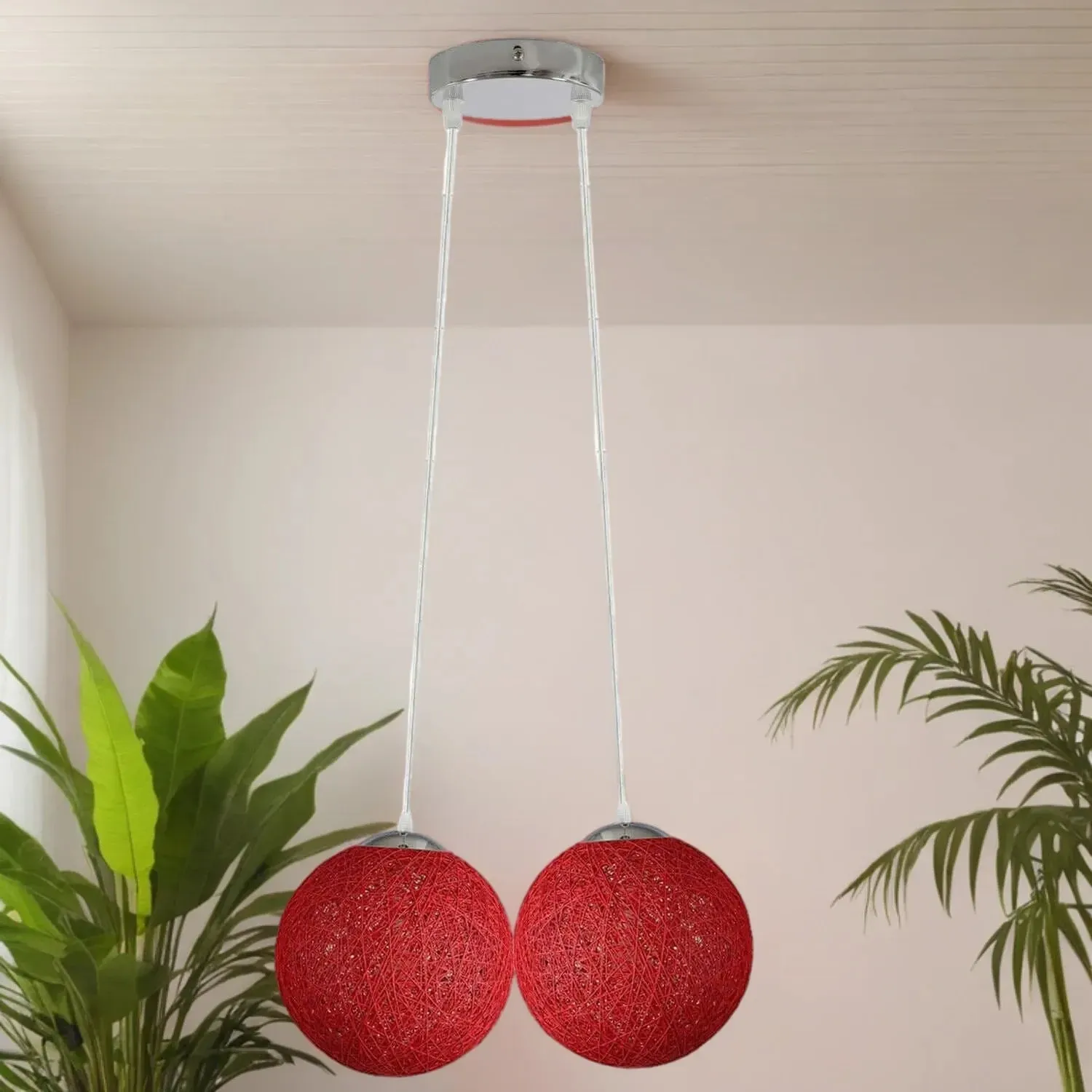 Rattan Wicker Globe Pendant Light - 7 Colours