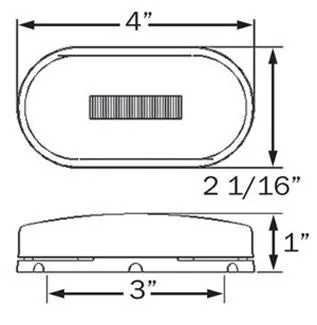 Red Oval Clearance / Marker Light, LED,  MCL-31RB