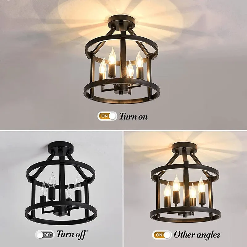 Retro American Vintage Chandelier Ceiling Light Farmhouse Living Room Dining Room Porch Lamp Kitchen Table Lamp E14 Ceiling lamp