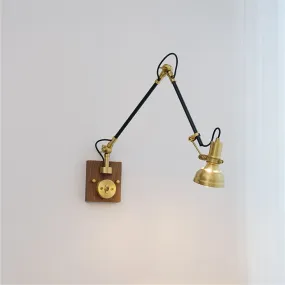 Retro Copper Wall Light with Adjustable Long Swing Arm