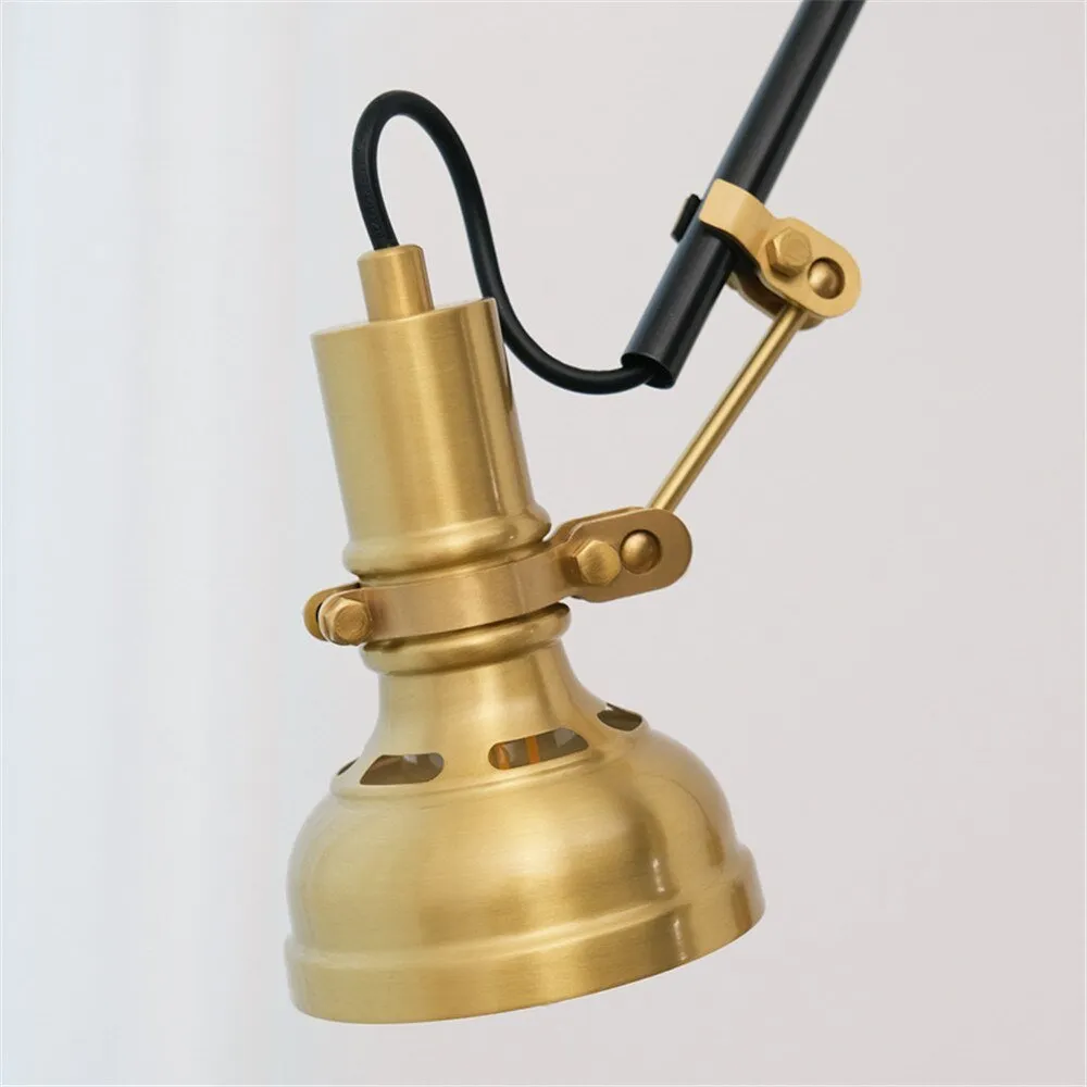 Retro Copper Wall Light with Adjustable Long Swing Arm