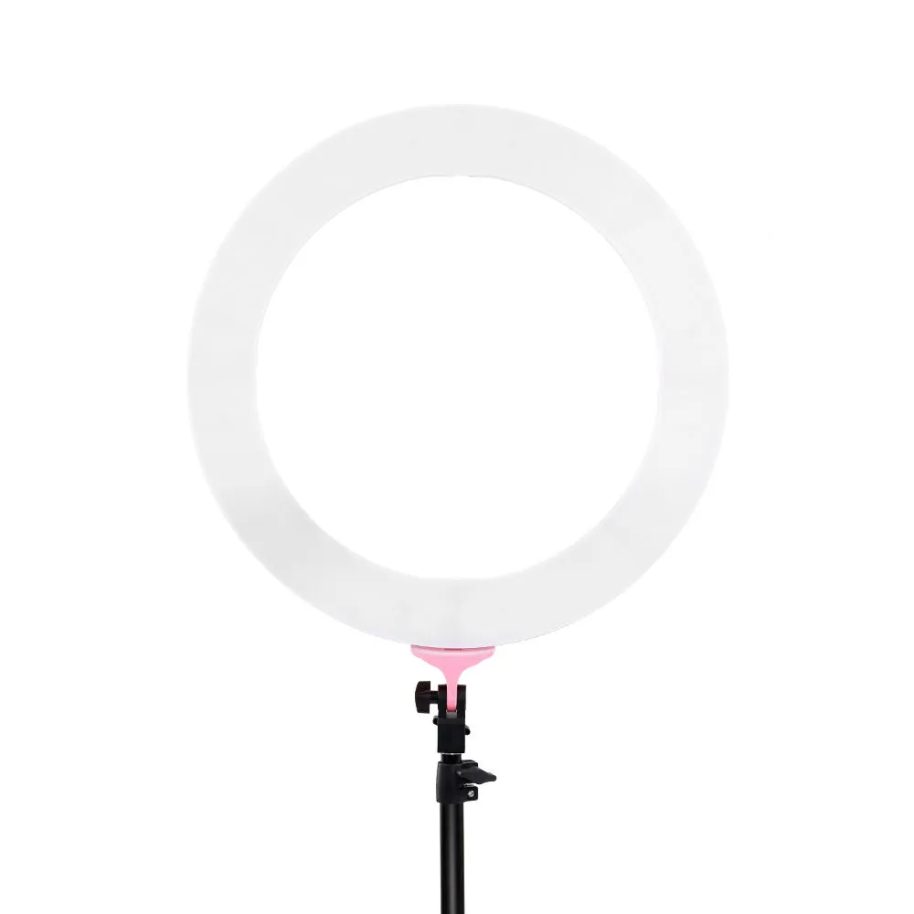 Ring Light 19" LED 5800Lm Dimmable Diva With Stand Make Up Studio Video Pink