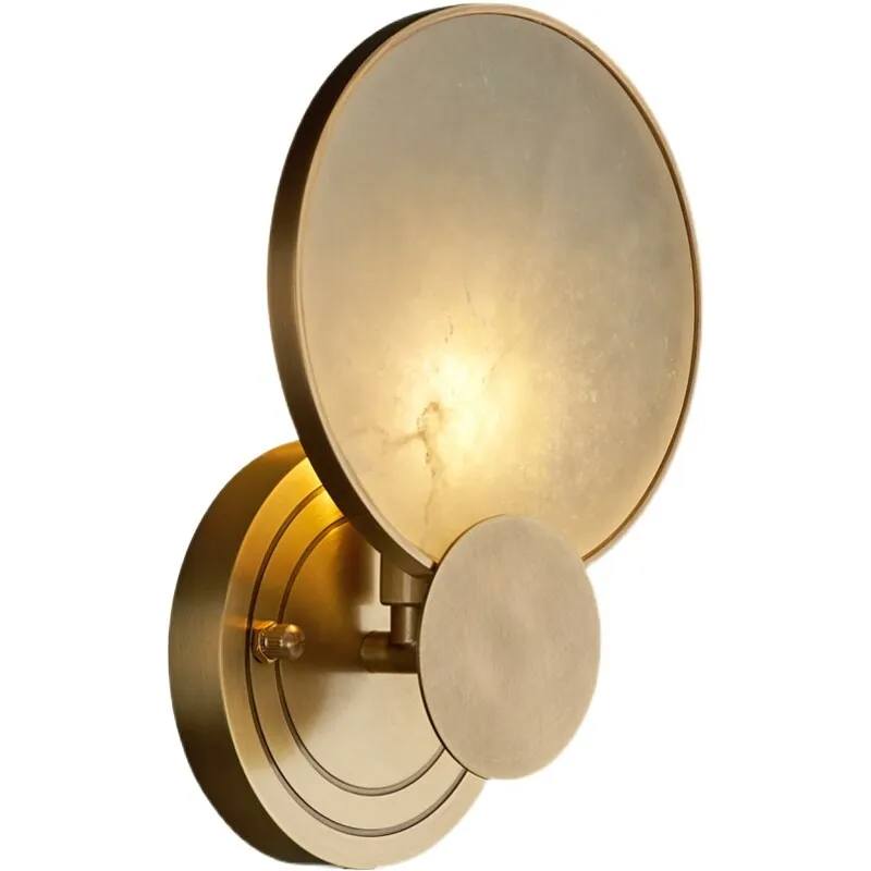Round Marble Wall Lights Foyer Bedside Lamp Aisle Corridor Bathroom Classical Wall Sconce  E14 Bulb 110-260V