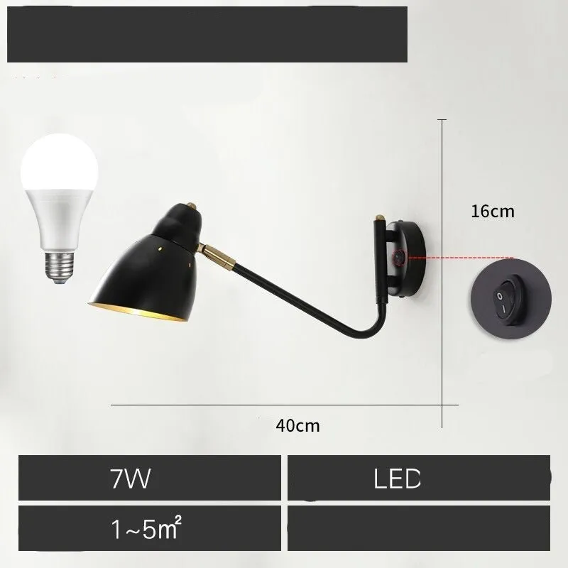 Simple Rotatable Wall Lamp LED E27 for Reading