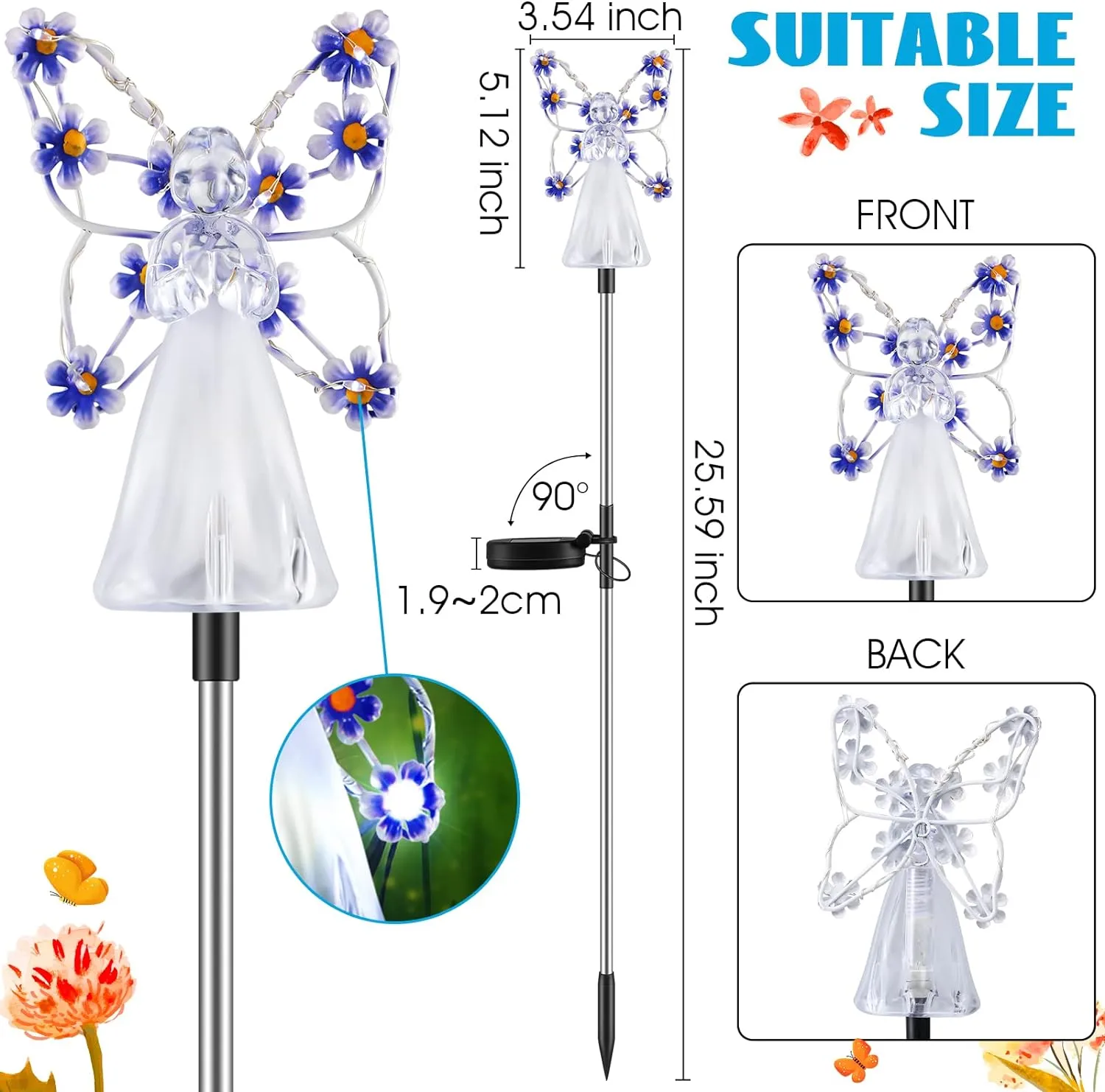 Solar Angel Garden Stake Lights-Yellow