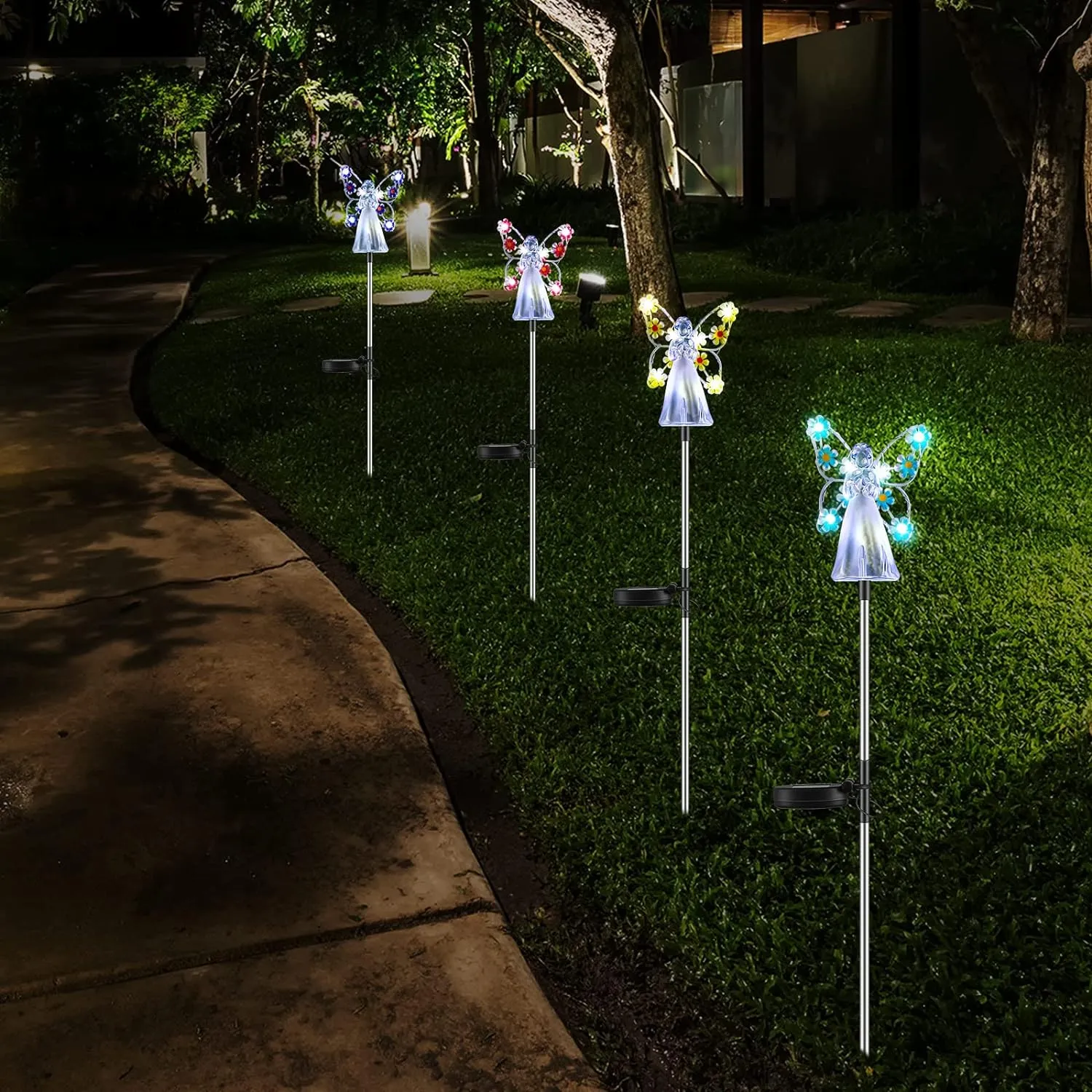 Solar Angel Garden Stake Lights-Yellow