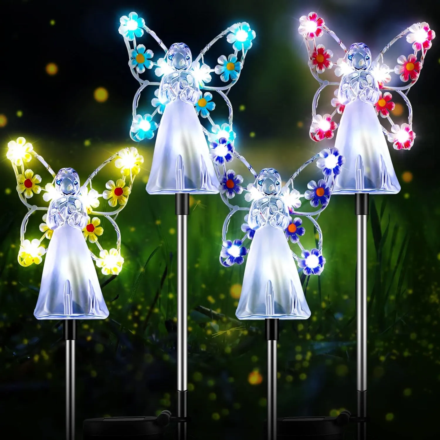Solar Angel Garden Stake Lights-Yellow