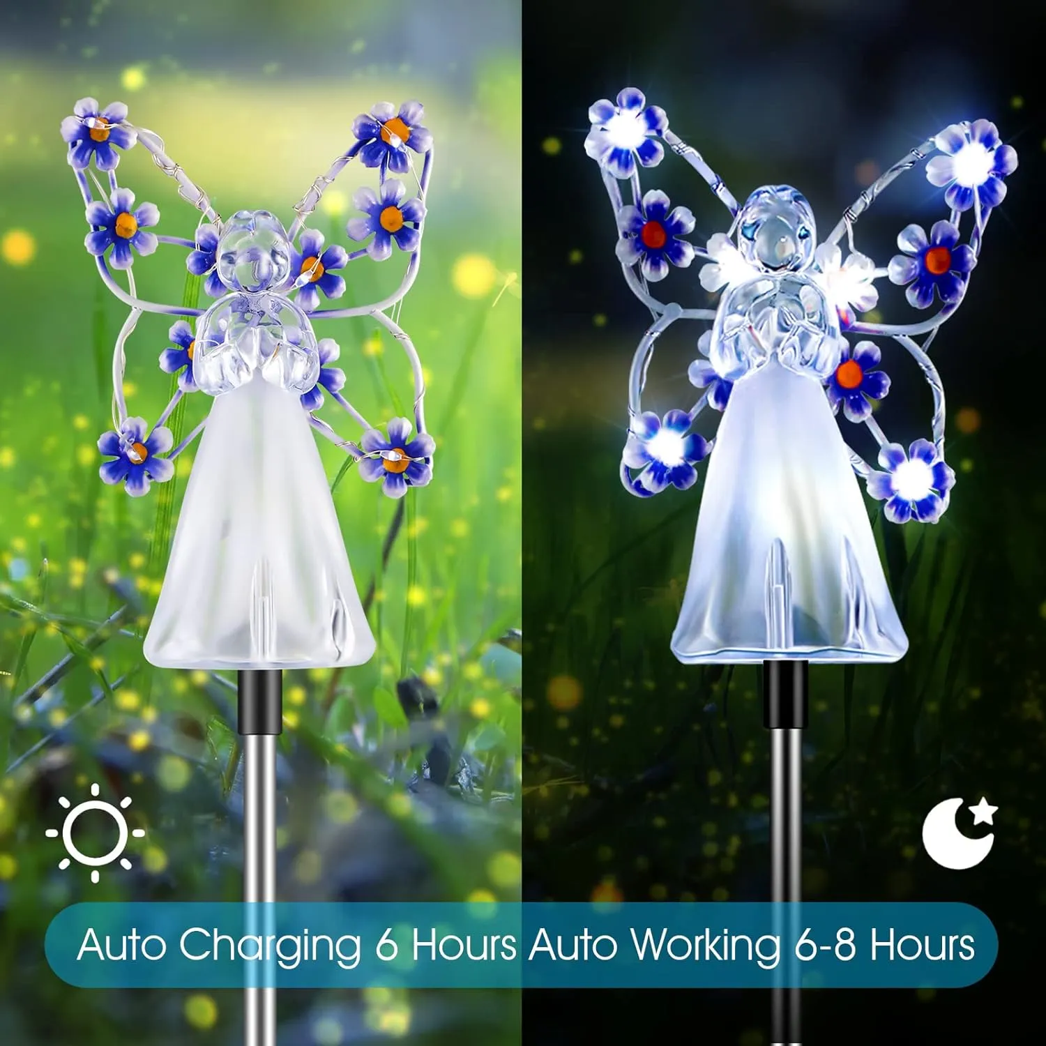Solar Angel Garden Stake Lights-Yellow