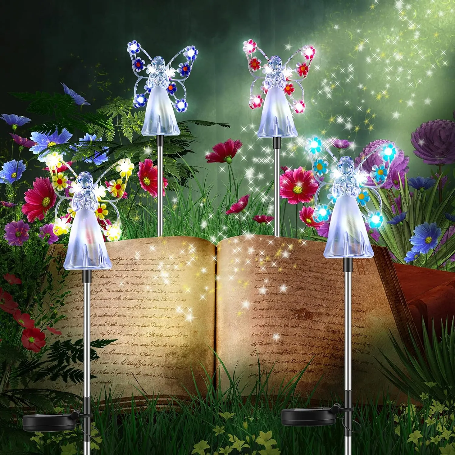 Solar Angel Garden Stake Lights-Yellow