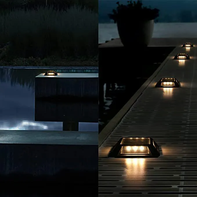 Solar Deck Lights,Solar Powered Lights for Driveway Walkway Patio Garden Backyard Outdoor Lighting
