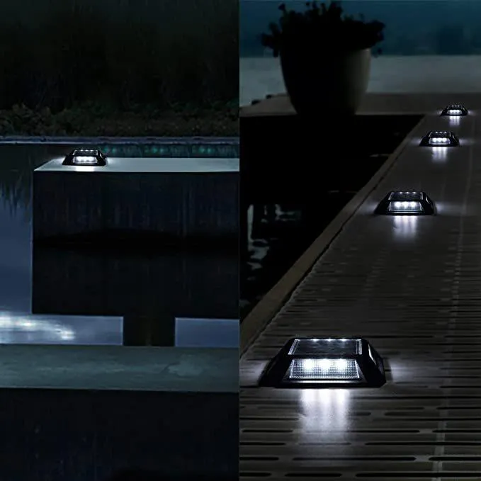 Solar Deck Lights,Solar Powered Lights for Driveway Walkway Patio Garden Backyard Outdoor Lighting