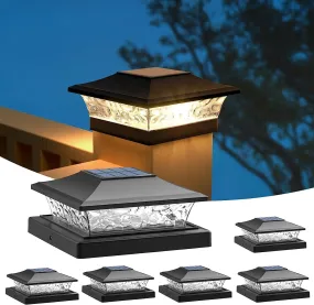 Solar Fence Post Lights Solar Powered Outdoor LED Lighting Solar Fence Lights Two Light Modes Suitable for 3.5-5.5 Wooden Posts