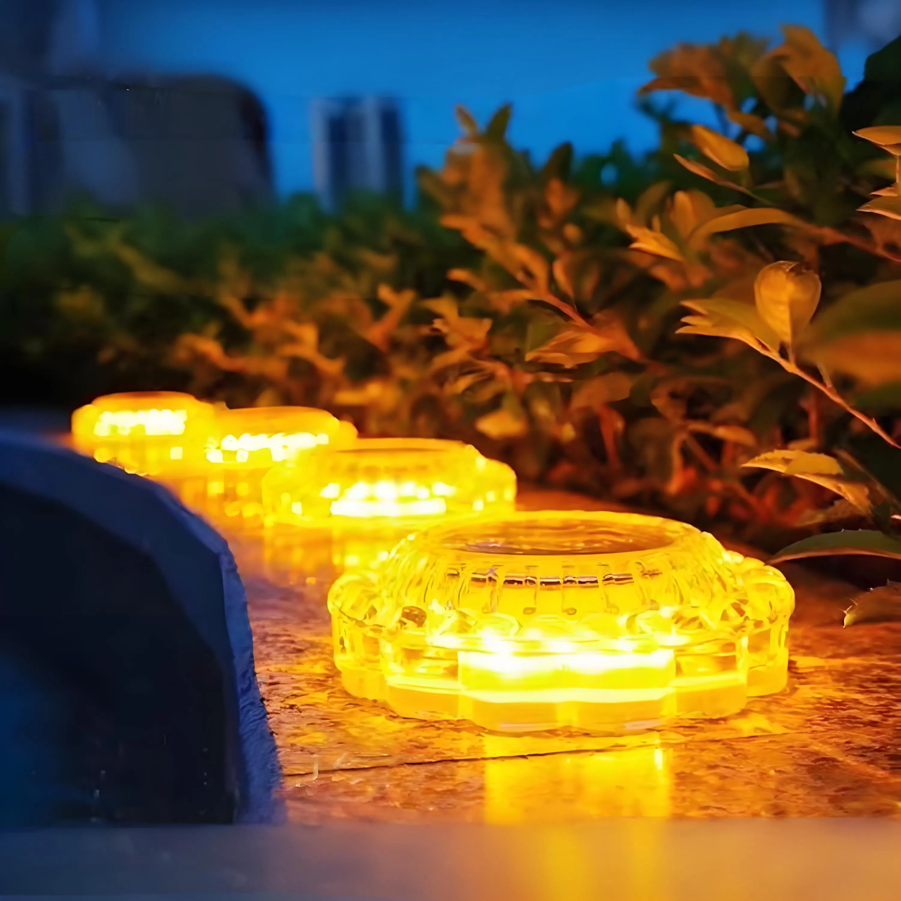 Solar Ground Lights – Waterproof Outdoor Garden, Lawn & Stair LED Lights, Crystal Brick Lights for Yard & Balcony Decor
