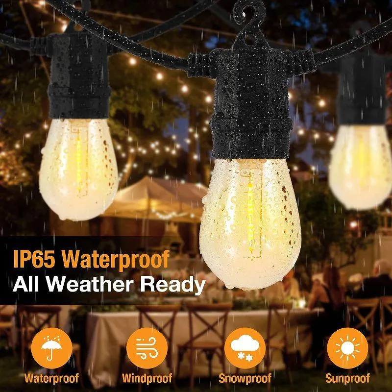 Solar Outdoor String Lights – Waterproof Warm White LED