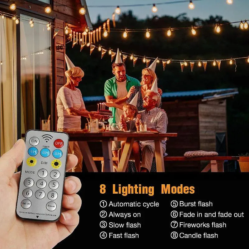 Solar Outdoor String Lights – Waterproof Warm White LED