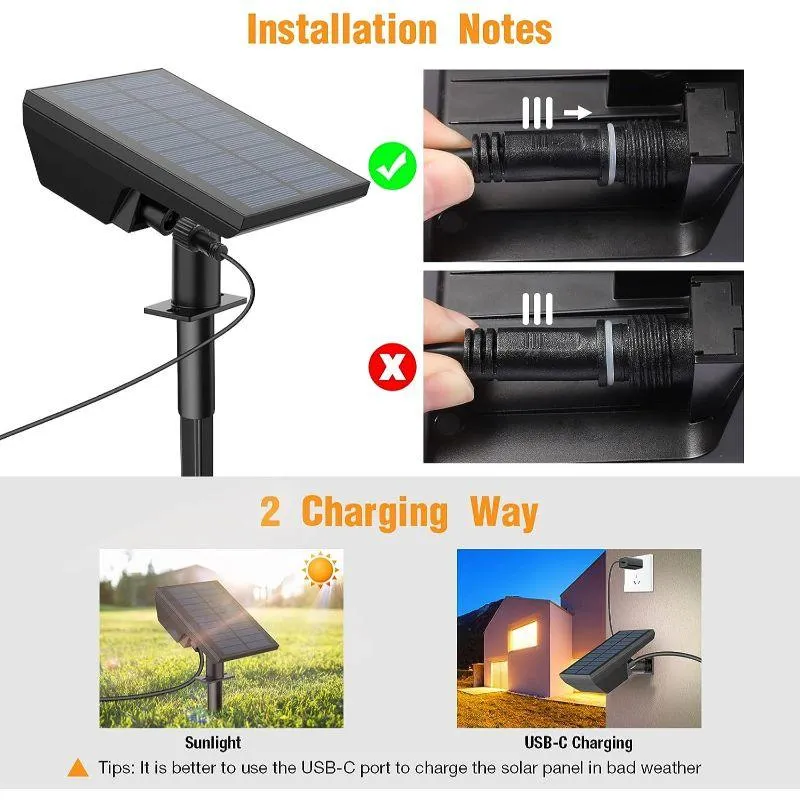 Solar Outdoor String Lights – Waterproof Warm White LED