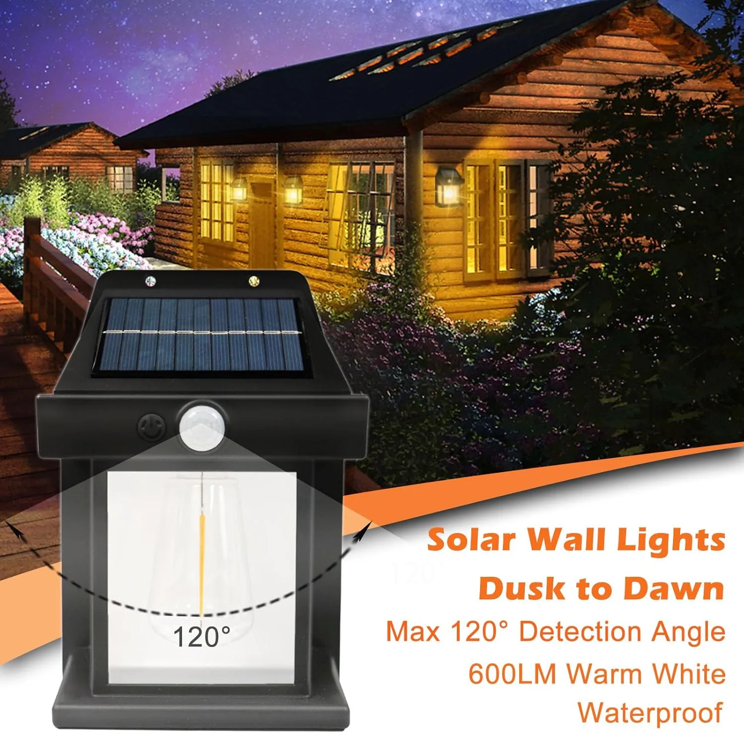 Solar Powered LED Wall Light