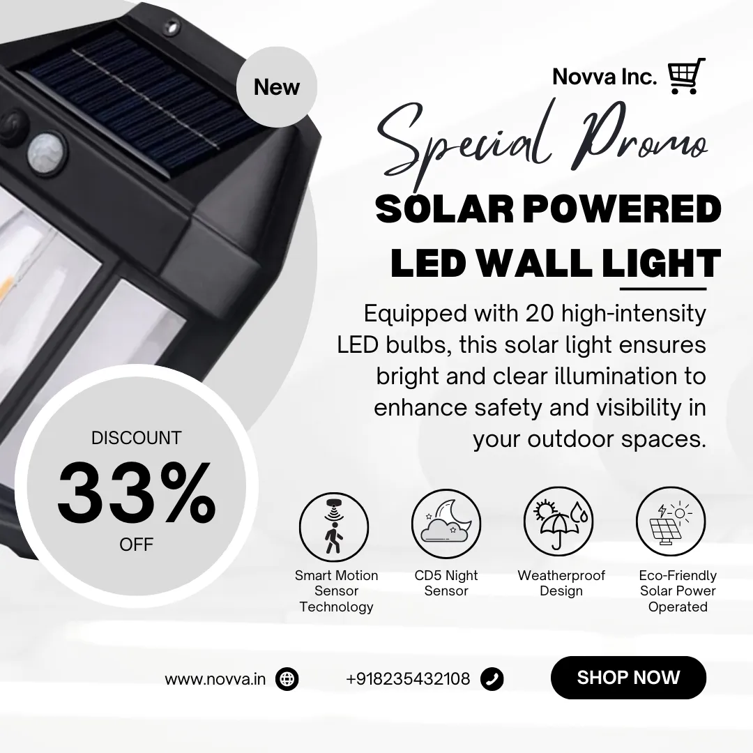 Solar Powered LED Wall Light