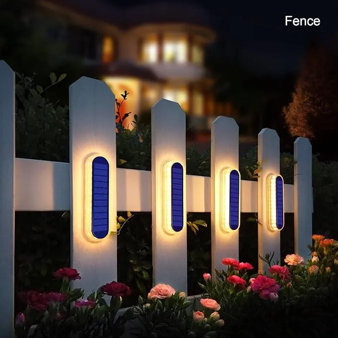 Solar Step Lights Outdoor Waterproof LED, 4 Pack Warm White Solar Fence Lights Outdoor Mailbox Gutter Lights Solar Powered