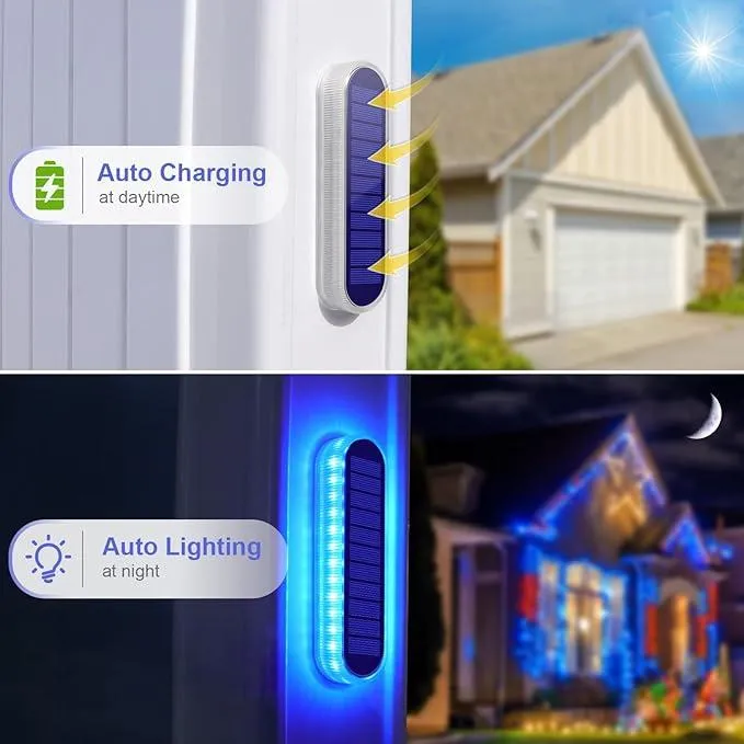 Solar Step Lights Outdoor Waterproof LED, 4 Pack Warm White Solar Fence Lights Outdoor Mailbox Gutter Lights Solar Powered